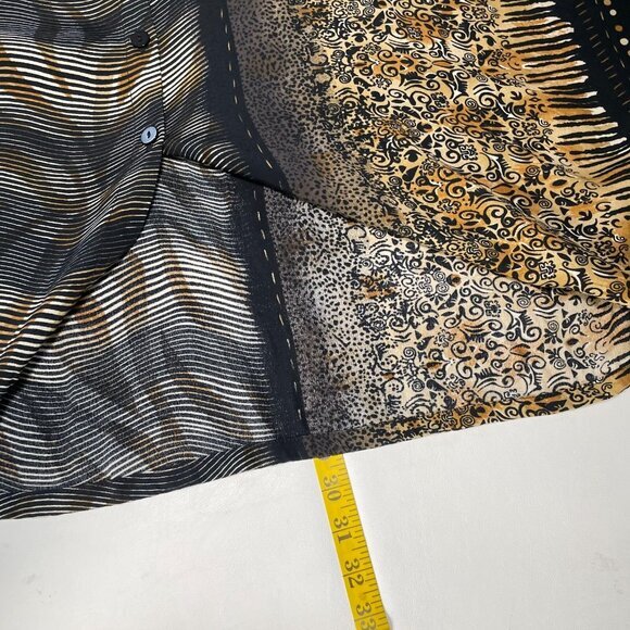 Carol Turner Artsy Top Womens One Size Flowy Poncho Kimono Oversized Animal Mob - Picture 14 of 14